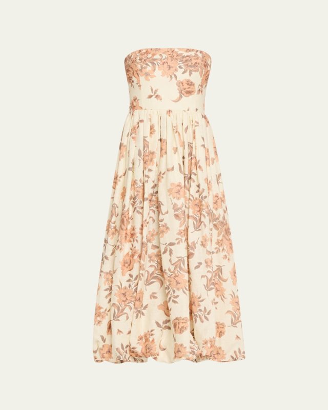 Anisha Strapless Linen Bubble Dress